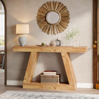 Tribesigns Farmhouse Console Table, 55-Inch Rustic Sofa Table - Image 3