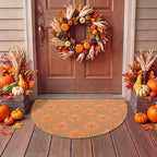 Tinideya Fall Pumpkin Semicircle Doormat Welcome Mat Brown Orange 27.56'' - Image 5