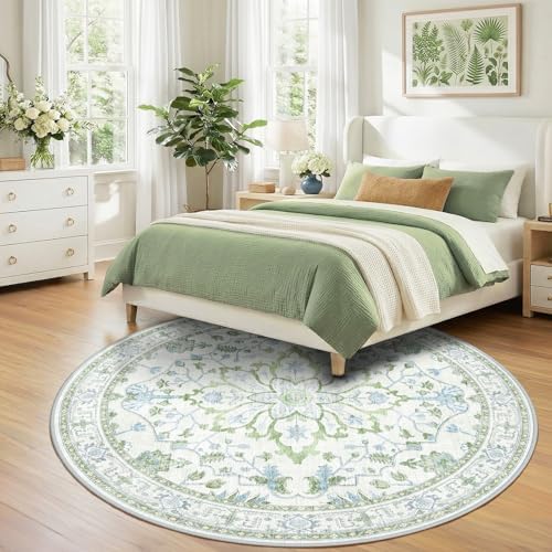 RELEANY Washable Area Rug, Round 8ft - Image 3