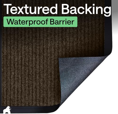GORILLA GRIP Traffic Guard Indoor Outdoor Heavy Duty Door Mat, 60x36 Brown - Image 6