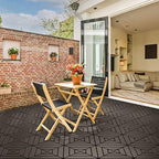 VANCASTLE Interlocking Deck Tiles 9 Pack Dark Coffee 12"x12" Patio Pavers - Image 2