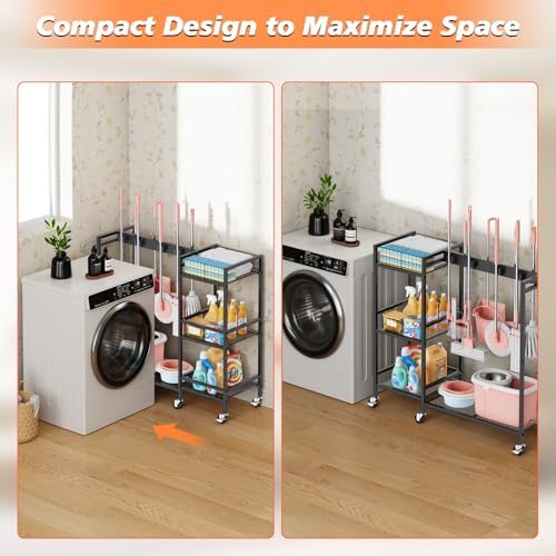 Broom and Mop Holder, MUNNAR Broom Closet Storage Cabinet - Image 5