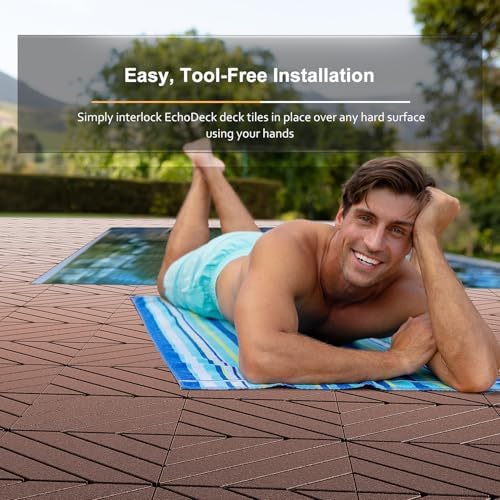 EchoDeck Interlocking Deck Tiles, 27 Pack Deck Tiles Interlocking Outdoor All - Image 2