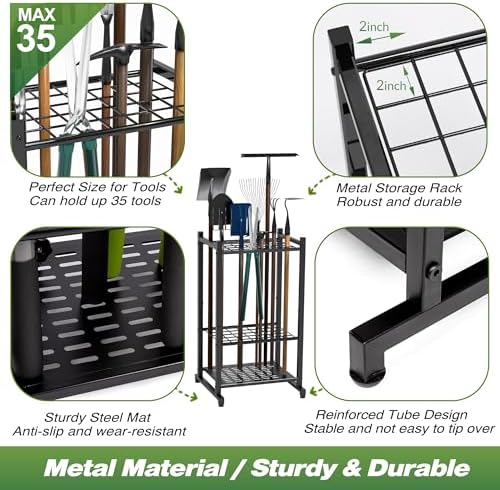 Garden Tool Organizer, Garage Tool Organizer & Garage Organization, Heavy Duty - Image 3