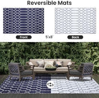 Smiry Outdoor Rug 5x8 ft Waterproof Reversible Boho Mat - Image 3