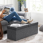 SONGMICS 43.3 Inches Storage Ottoman, Foldable Bench - Image 5