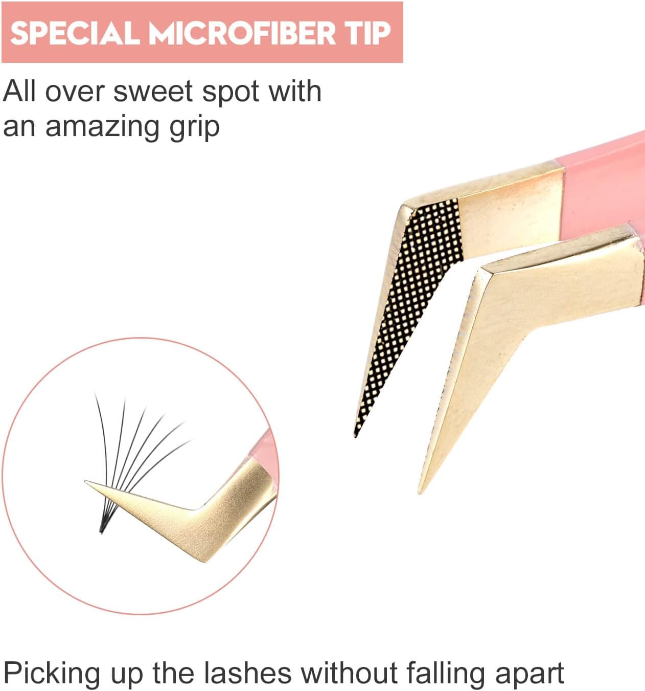 Ms.Queen Eyelash Extension Tweezers Set,Fiber Tip Volume Tweezers Curved 45 90 Degree Angled Tip Lash Tweezers for Mega Volume Mink Lashes