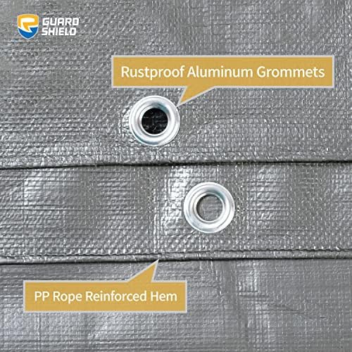 GUARD SHIELD Heavy Duty Tarp 12x24 Feet Silver/Black Multi Purpose Thick - Image 4