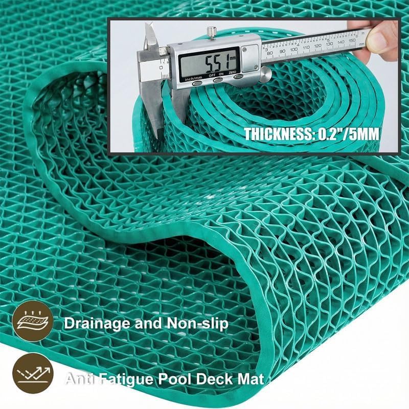 Anti Slip Drainage Mat Cutable Pool Flooring Bathroom Mats 4FTX83FT PVC Mesh - Image 6