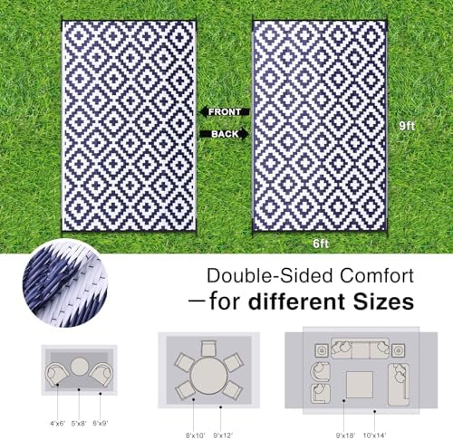 OLANLY Outdoor Rug 6x9 ft Waterproof Reversible Mat - Image 2