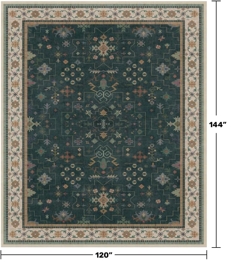 Hazo Haus Dark Green Oushak Living Room Rug 10x12 - Image 2