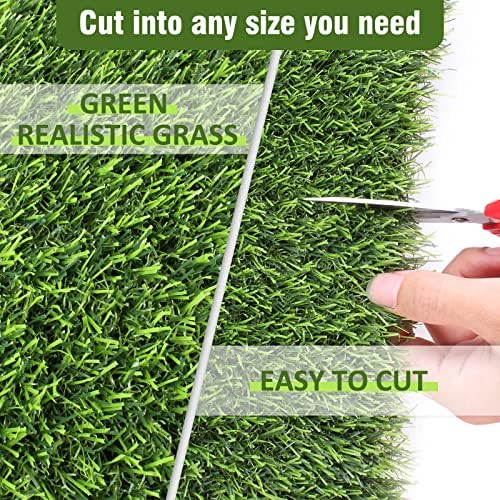 Kesfey Grass Placemats 12"x12"Golf Artificial Fake Grass Squares Turf Patch - Image 5