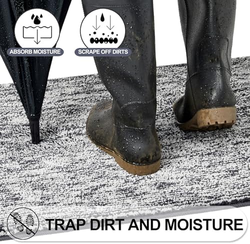 REFETONE Indoor Doormat 20"x32", Low-Profile Entrance Mat, Dark Grey - Image 3