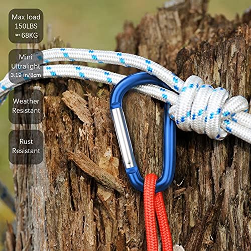 sprookber 3" Aluminum Carabiner D Ring, Caribeener Clips, Spring Snap Hook - Image 5