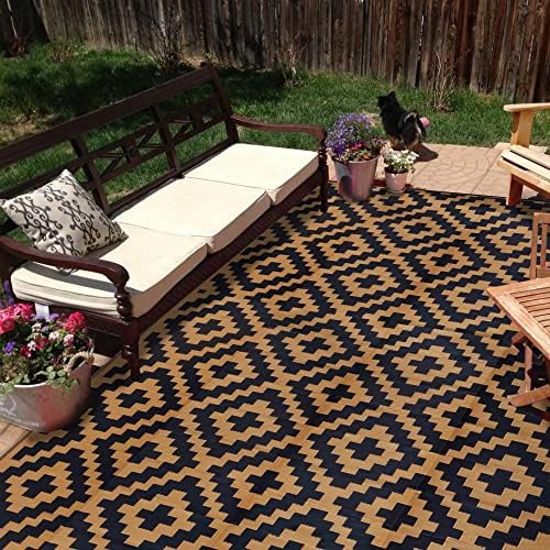 SAND MINE Reversible Mats, Plastic Straw Rug, Modern Area Rug, Large Floor Mat by SANDMIND