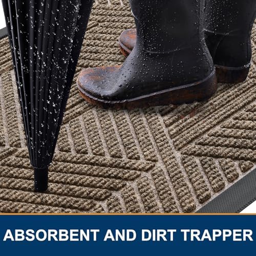 Smiry Front Door Mat Outside Entrance, Low Profile Rubber Doormat - Image 3