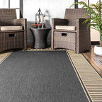 Nuloom Asha Dark Grey/Ivory, Striped Border, Soft and Cozy, High Traffic - Image 4