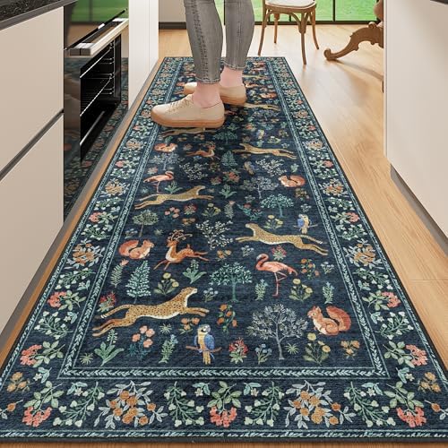 DUKINO 2.6x8 Rug for Hallway, Washable Kitchen Rugs Non Slip by DUKINO