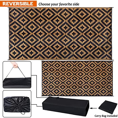 SAND MINE Reversible Mats, Plastic Straw Rug, Modern Area Rug, Large Floor Mat - Image 3