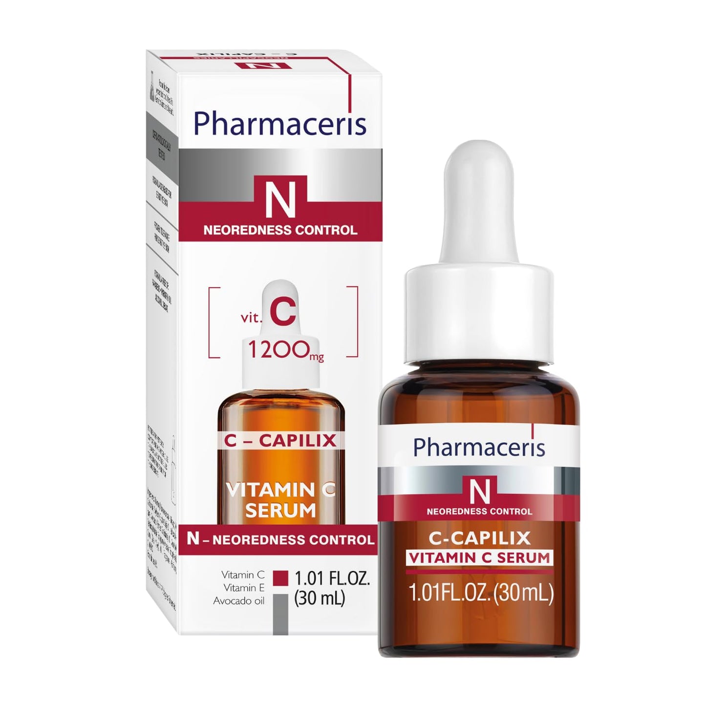 Vitamin C Revitalizing Serum - Vit C & E Concentrate, Helps Reduce Redness, Brighten & Firm, Strengthens Capillaries, Antioxidant Serum for Dull & Aging Skin, C-CAPILIX 1.01 fl oz