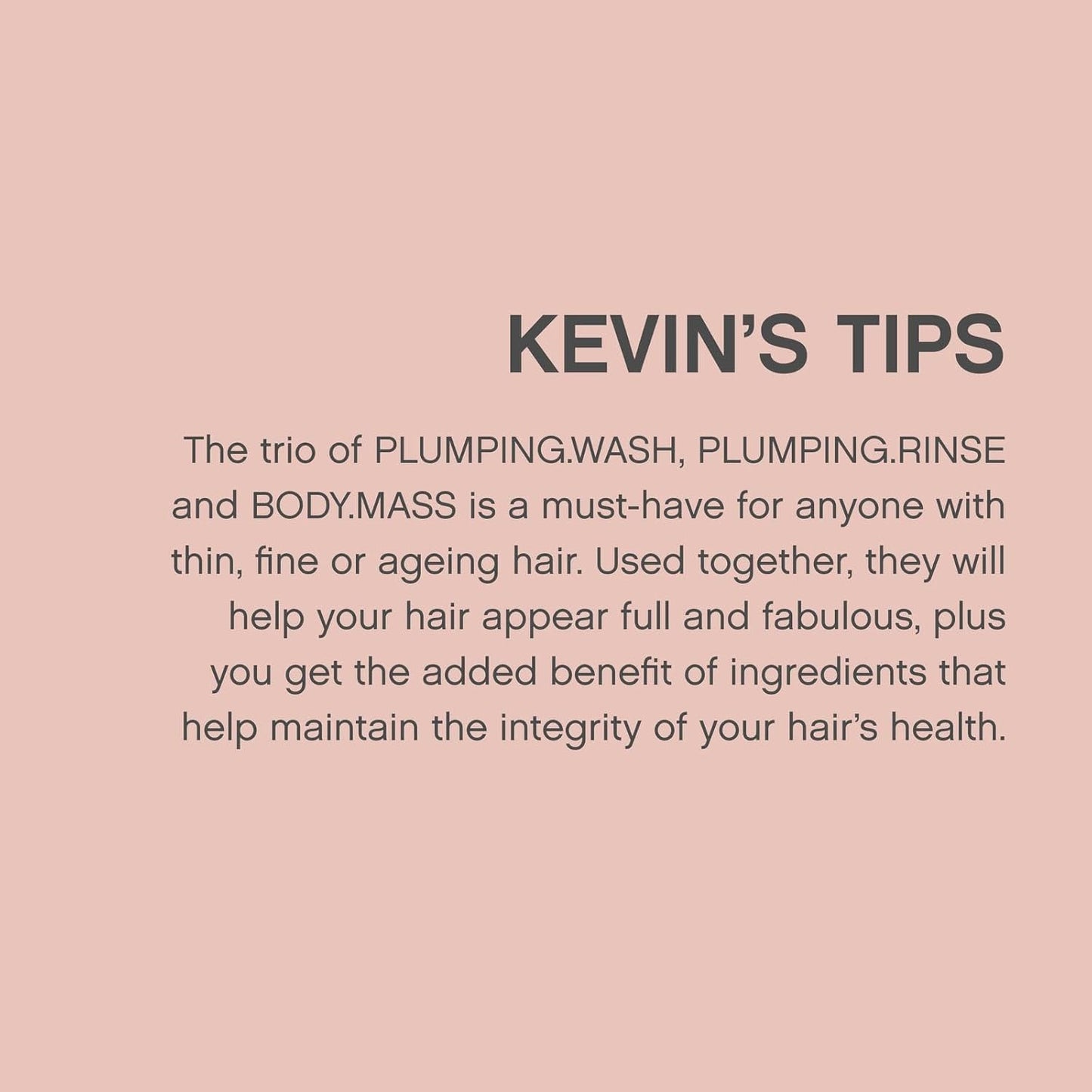 KEVIN.MURPHY PLUMPING.WASH - Densifying Shampoo for Thinning Hair - For Fine & Aging Hair - Nourishing Hair Care Shampoo - Thickening Effects - 250 mL / 8.4 fl oz