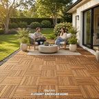Acacia Interlocking Deck Tiles, 6 Slats, Honey Oak - Image 4