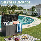 DRATO 55 Gallon Outdoor Storage Box Waterproof, Lockable Resin Deck Boxes - Image 3