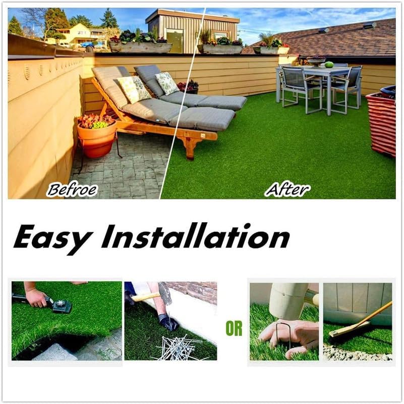 Fas Home Artificial Grass Turf 14FTx89FT, 1.38" Pile Height Realistic Synthetic - Image 5
