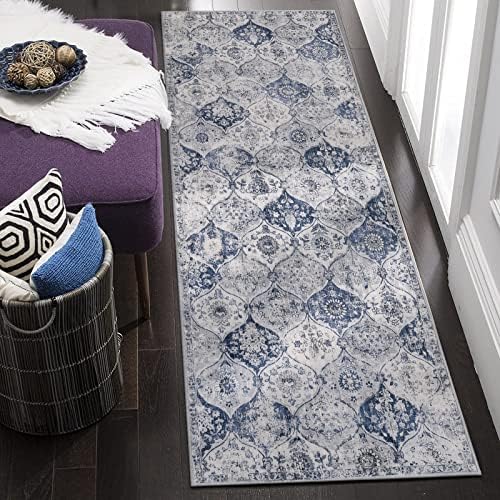 Lahome Moroccan Washable Runner Rug, 2x6 Blue Kitchen Runners by Lahome
