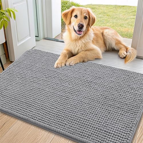 Smiry Dog Door Mat for Muddy Paws 40x24, Absorbent Low-Profile Doormats by Smiry