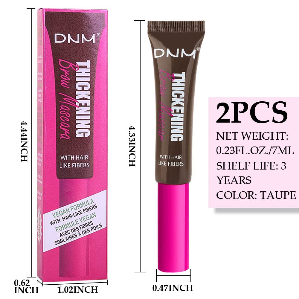 Kaely 2Pcs Thickening Brow Mascara,Tinted Eyebrow Gel Waterproof,Eyebrow Color Makeup,Brow Fast Sculpt,Vegan,Cruelty Free,maquillaje gel para cejas a prueba de agua,07 Espresso