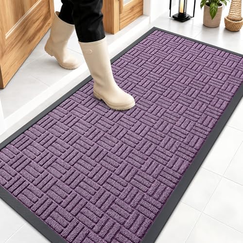 OLANLY Front Door Mat Outside Entrance 47x23, Heavy-Duty Rubber Doormat by OLANLY