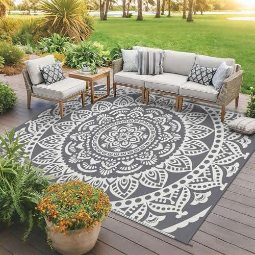 Bsmathom Waterproof Outdoor Rug 5'x8' Grey - Image 2