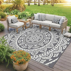 Bsmathom Waterproof Outdoor Rug 5'x8' Grey - Image 2