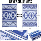 OLANLY Outdoor Rug 10x14 ft Waterproof Reversible Boho Mat - Image 2