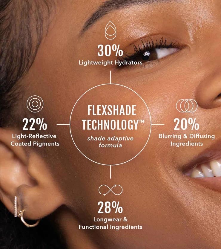 Long-Lasting Lightweight Foundation & Brush Duo | Cruelty-Free, Fragrance-Free, Buildable, Transfer-Proof Makeup (Tan)