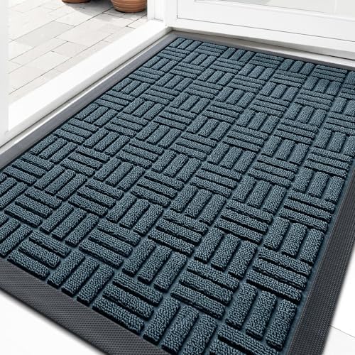 OLANLY Front Door Mat Outside Entrance 33x21, Heavy-Duty Rubber Doormat by OLANLY
