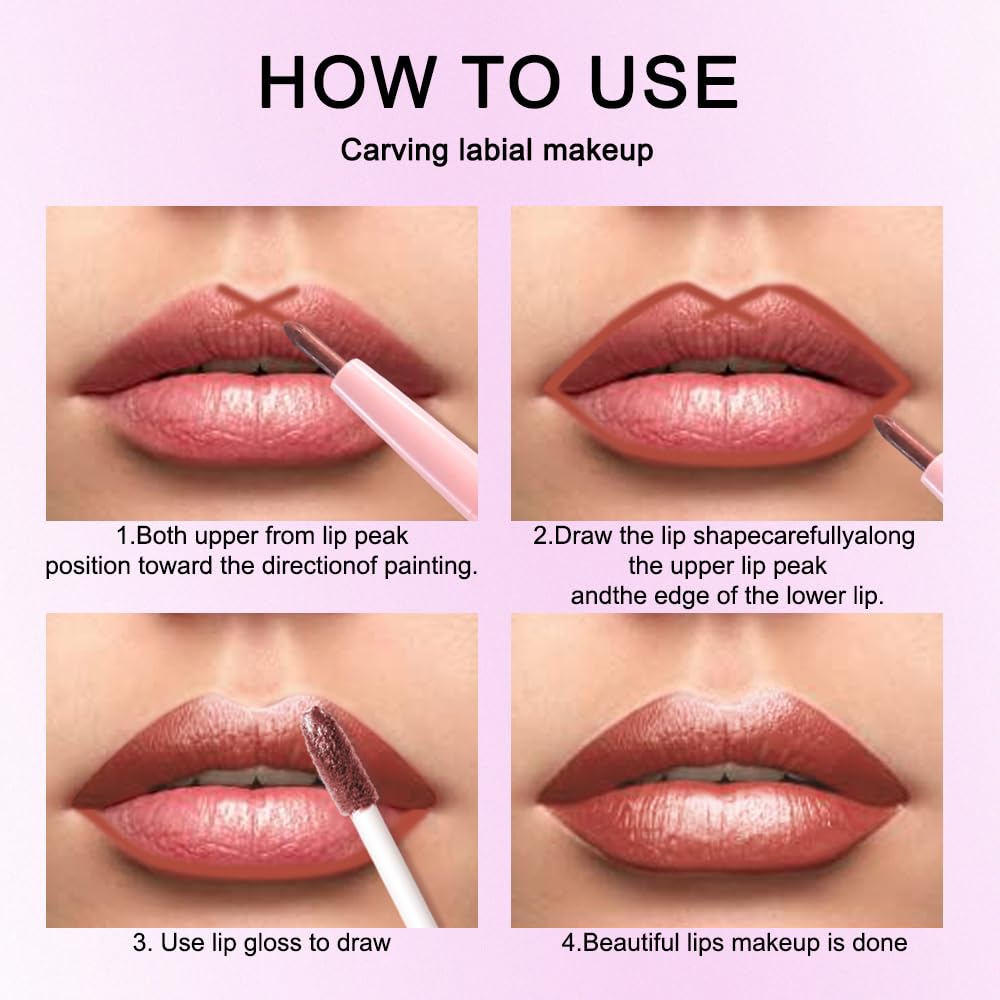 Kaely 2-in-1 Copper Metallic Lipstick and Lip Liner, Shimmer Liquid Metallic Lipsticks for Women, Glitter Lip Gloss Stain Long Lasting Waterproof Smudge Proof 24 Hour, Vegan Makeup, 20