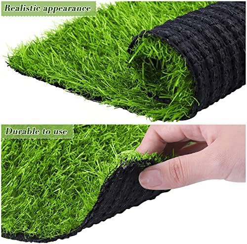 TURSTIN 18 Pieces Artificial Grass Mat 12 x 12 Inch Synthetic Grass Square Mats - Image 3