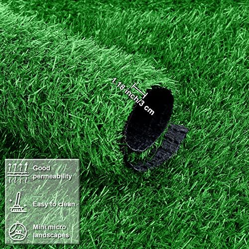 TURSTIN 12 Pcs Artificial Grass Mat, 12 x 12 Inch Synthetic Turf Squares - Image 4