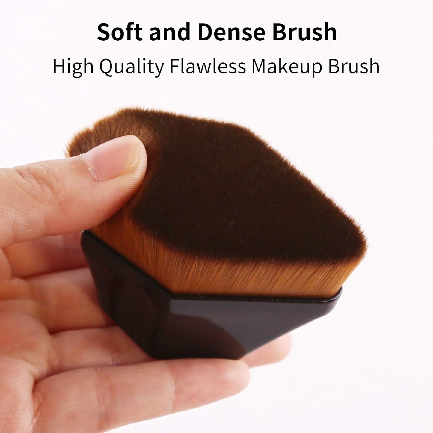 Foundation Brush, Daubigny Iron Type Makeup Brush for Face Blush Liquid Powder Foundation Brush for Blending Liquid, Cream or Flawless Powder Cosmetics with Protective Case (Black)