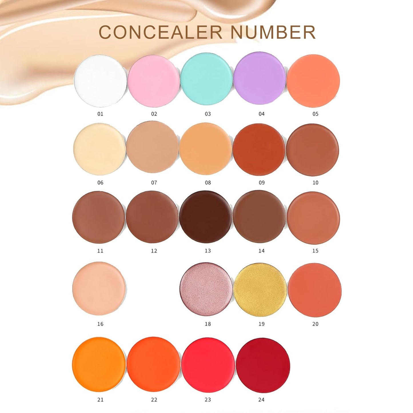 Cream Concealer Corrector Correcting Contour Makeup Set under Eye Concealer Cream Kit for Dark Circles and Blemish 5