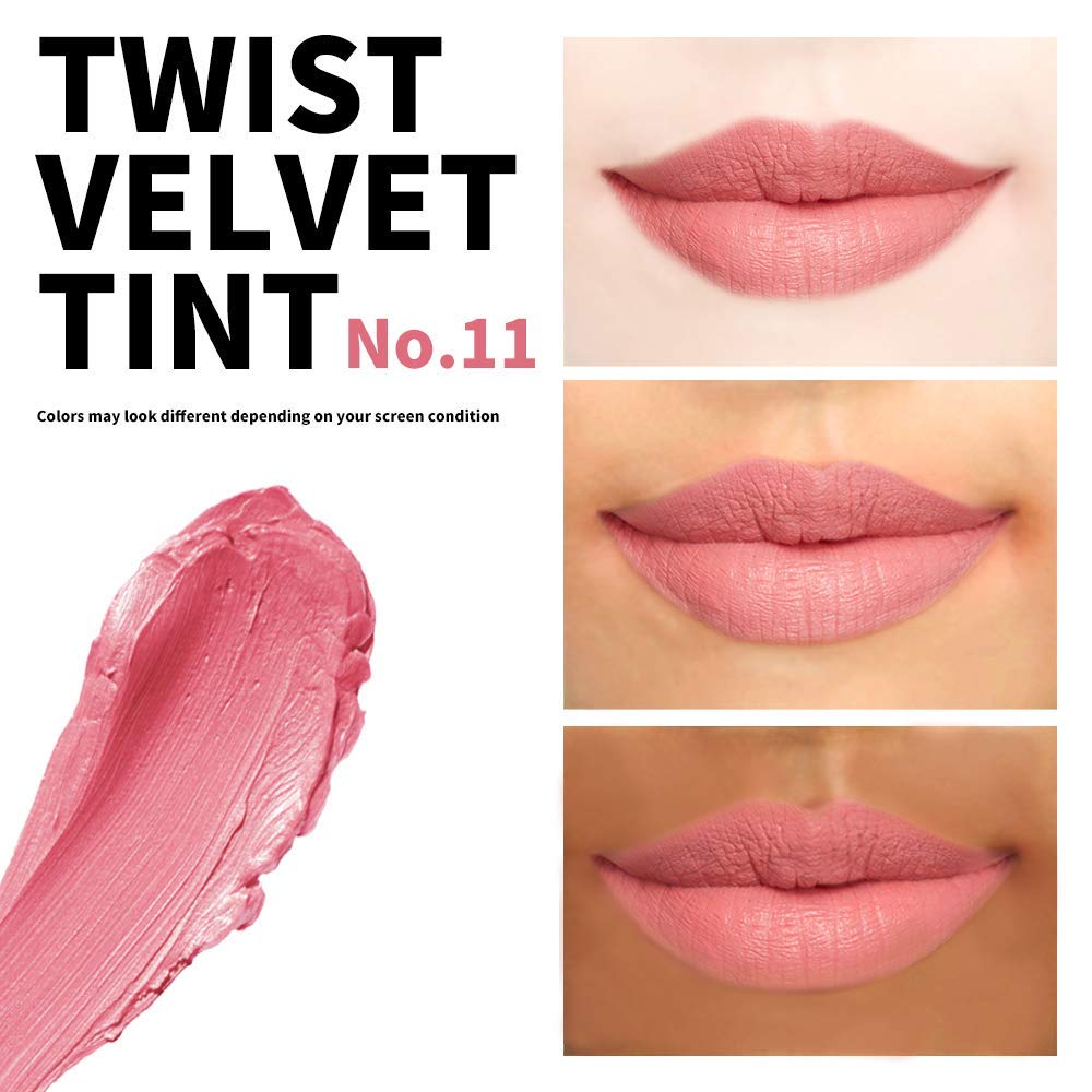 PASSIONCAT Long Lasting Lip Stain for Lips and Cheek Tint | High Pigment Color | lightweight Matte Finish | Weightless | Full Coverage | Twist Velvet Tint #11 (No.11)