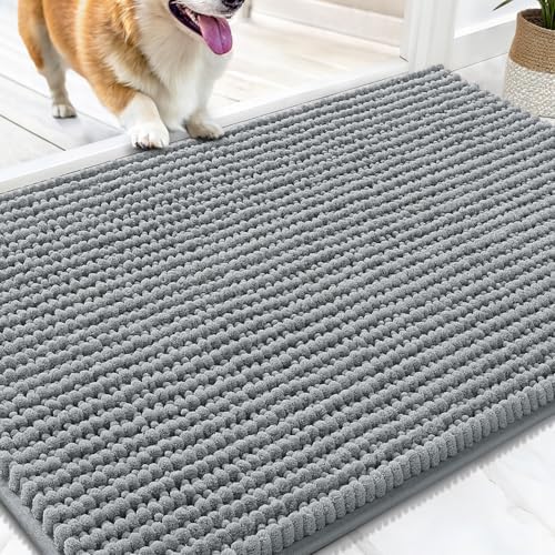 OLANLY Dog Door Mat for Muddy Paws 30x20, Extra Absorbent Chenille Mud Mat by OLANLY