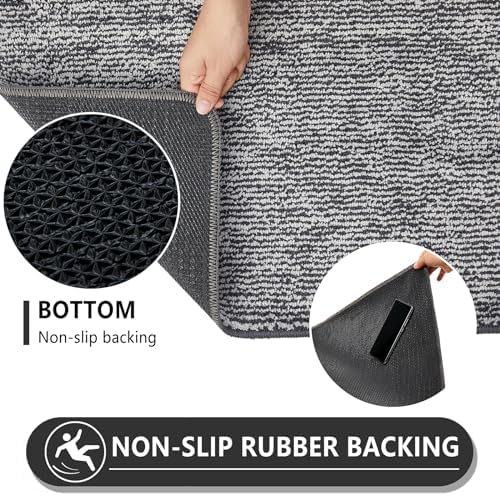 REFETONE Indoor Doormat 20"x32", Low-Profile Entrance Mat, Dark Grey - Image 5
