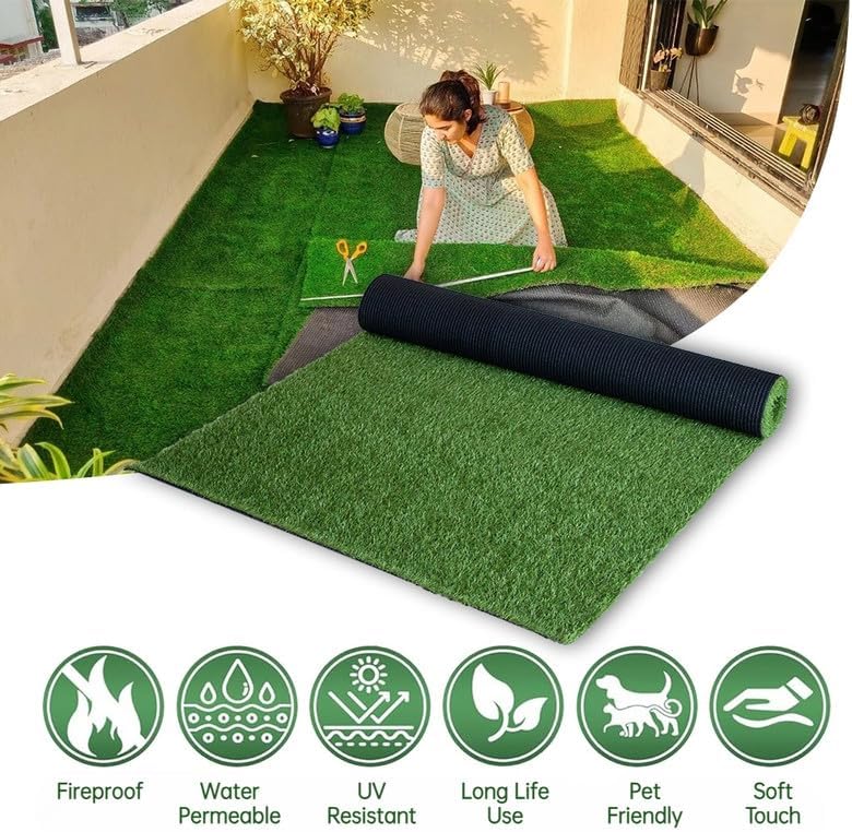 0.8 Inch Grass Height Artificial Grass 7FT x 26FT Customizable Flame Retardant - Image 3
