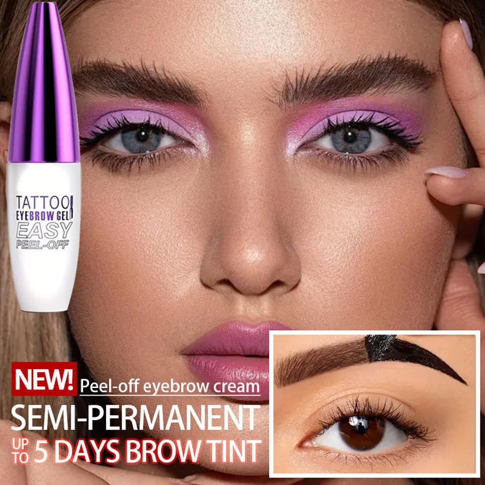 2Pcs Light Brown Peel Off Brow Tint Gel - Waterproof & Sweatproof Tattoo Effect, Transfer-Resistant Multi-Day Wear, All Skin Types Mother’s Day Gift Set
