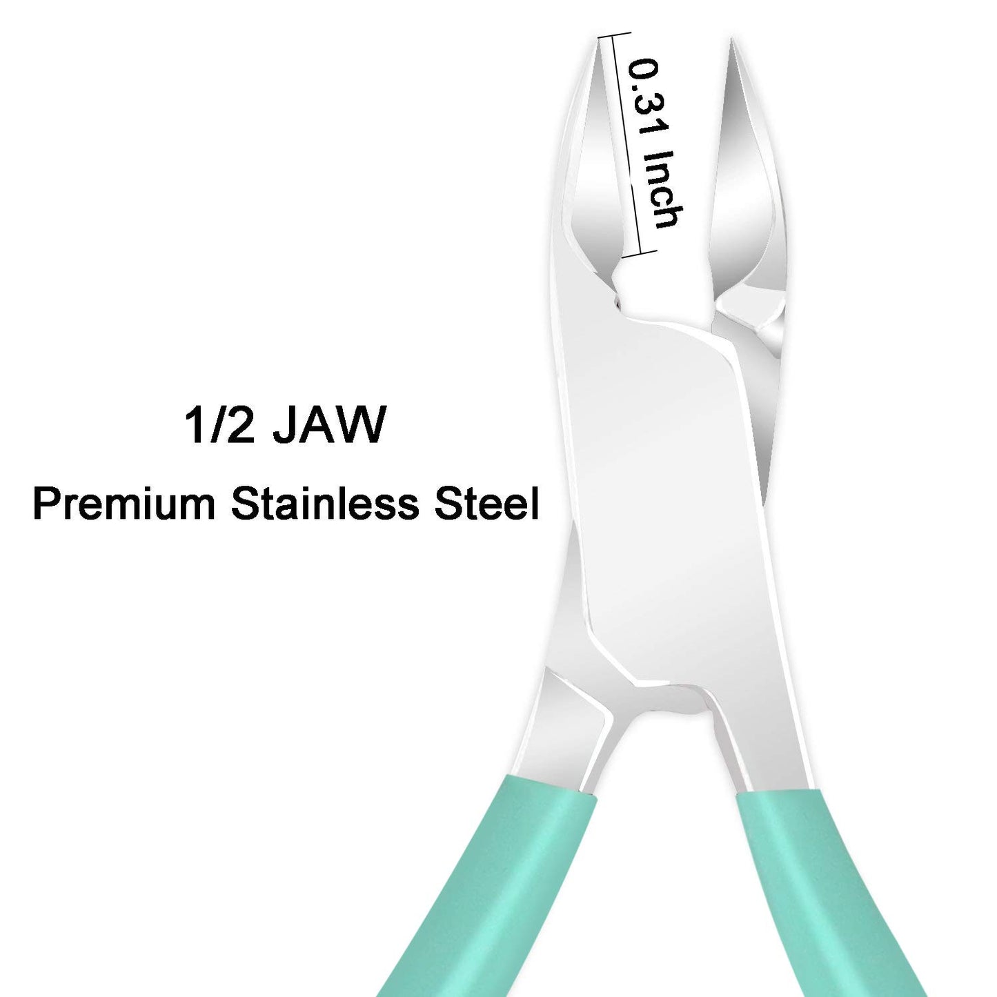 Ejiubas Cuticle Trimmer with Cuticle Pusher Cuticle Nipper Professional Grade Stainless Steel Cuticle Remover Cutter Clipper Durable Pedicure Manicure Tools (Green)