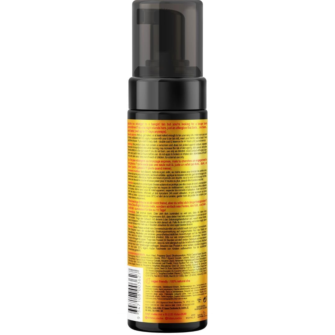 b.tan Ultra Long Lasting Self Tanner Mousse | Forever & Ever - Lasts Up to 11 Days, Fast, 1 Hour Express Sunless Tanning Foam, No Fake Tan Smell, Dark Bronze Glow, Vegan, Cruelty Free, 6.7 Fl Oz