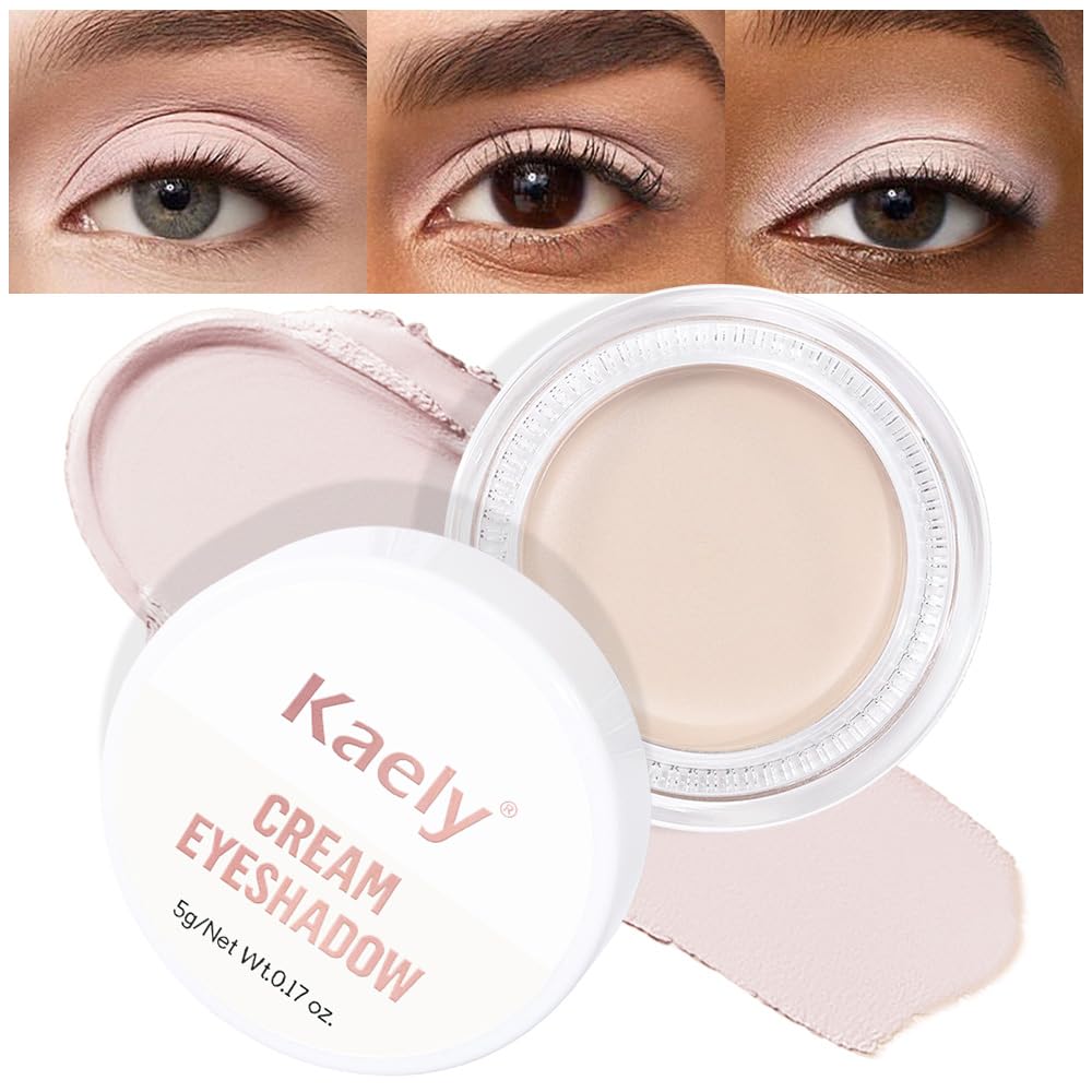evpct Matte Bright Nude Single Cream Eye Shadow Palette Pot Makeup for Older Women, Highly Pigmented Monochrome Cream to Powder Eyeshadow Palette Matte Liquid eyeshadow, Natural Waterproof Blendable
